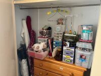 Bulk lot of sewing, knitting items inc contents in drawers