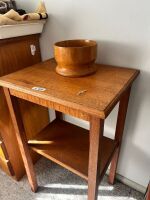 Silky oak side table and turned bowl