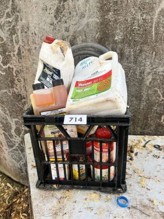 Crate of pesticides, herbicides etc