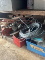 2 shelves of assorted hardware and tools - 2