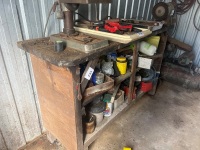 Wooden workshop bench