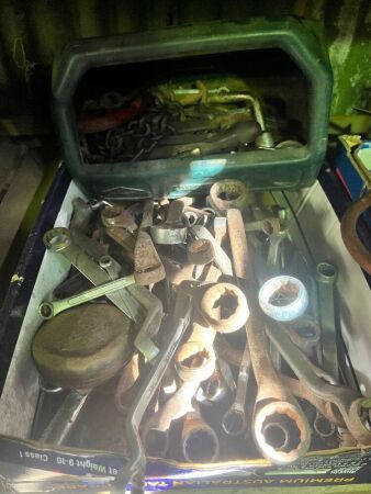 Box of assorted tools