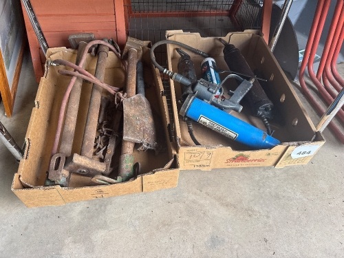 Box of Grease Guns and Box of Air Pumps