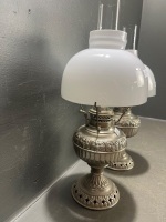 2 x "The Tiny Juno" Nickel-Plated Kerosene Table Lamp - 2