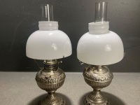 2 x "The Tiny Juno" Nickel-Plated Kerosene Table Lamp - 4