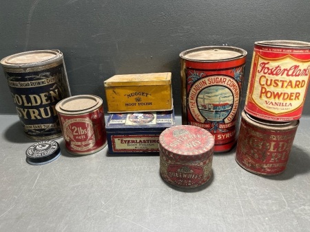 Large Lot of Mixed Vintage Australian Product Tins