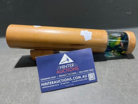 Wooden Cylinder Kaleidoscope on Small Stand - TAS Hardwood