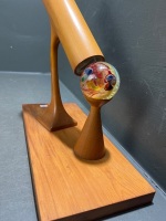Wooden Tombola Scope on Large Wooden Stand with Hand-Blown Glass Marble - 3