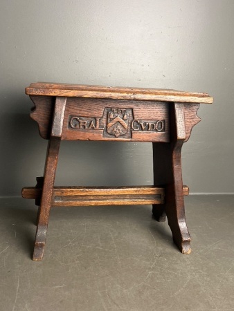 Vintage Dark Stained Wood Stool
