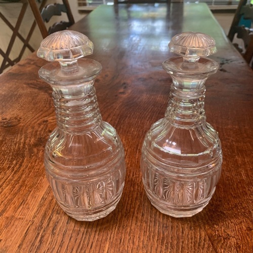 Pair of 18th Century Lead Crystal Spirit Decanters