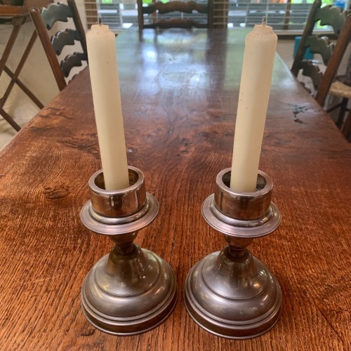 Pair of European Silver Candlesticks