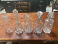 Collection of 5 Asstd Georgian & Victorian Spirit Decanters inclding Early Irish Decanter