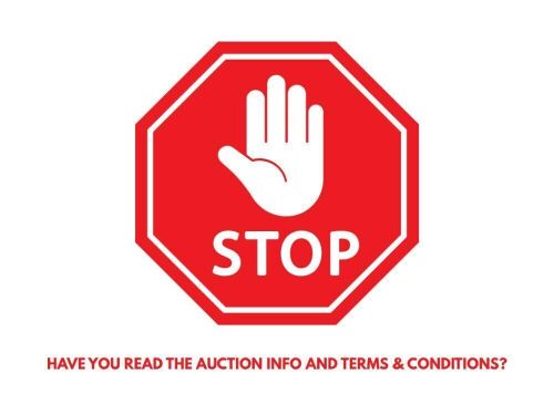 PLEASE ENSURE YOU HAVE READ THE AUCTION INFO AND TERMS BEFORE BIDDING