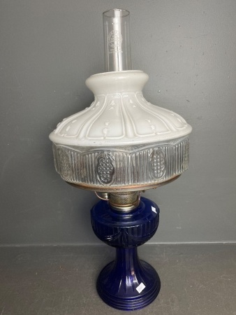 Aladdin Cobalt Blue Lincoln Drape Oil Lamp