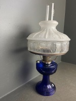 Aladdin Cobalt Blue Lincoln Drape Oil Lamp - 2