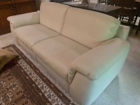 Natuzzi Cream Leather 3 Piece Lounge Suite inc. 3 Seater, 2 Seater & Chair - Good Condition - 3