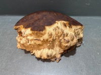Hand-Crafted Wooden Serving Bowl/Sculpture with Leather Signed Wolf Belt - 3