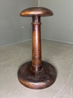 Lot of Hand-Carved Wooden Items - Inc. Pig Sculpture, Serving Plate, Wig/Hat Stand and Gavel - 5