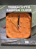 Terracotta Garden Clock and Thermometer - 2