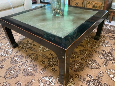 Contemporary Black Japanned Timber Coffee Table