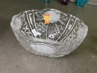 3 x Lead Crystal Bowls, One with Purple Design and Set of 16 Glasses - 5