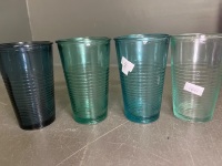 3 x Lead Crystal Bowls, One with Purple Design and Set of 16 Glasses - 6