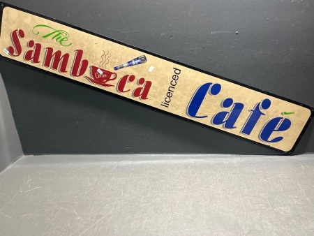 The Sambuca Cafe' Decorative Metal Sign - Double-sided