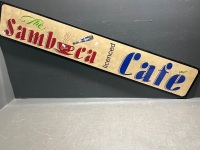The Sambuca Cafe' Decorative Metal Sign - Double-sided