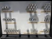 Crystal Cabinet Knobs Packaged in Display Case with Corresponding Prices - 3