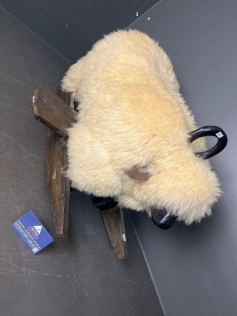 Vintage Rocking Sheep with Dark Wooden Runners