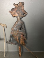3 x Double-Sided Wooden Wayang Kulit Puppets from Indonesia - 2