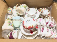 Large Box Lot of Cups and Saucers