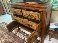 Vintage 5 Drawer Chinese Chest of Drawers Hand Painted with Birds - 3