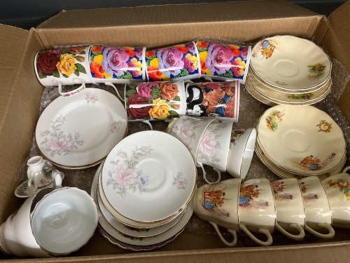 Large Box Lot of Cups and Saucers