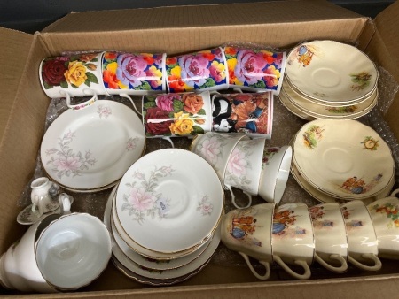 Large Box Lot of Cups and Saucers