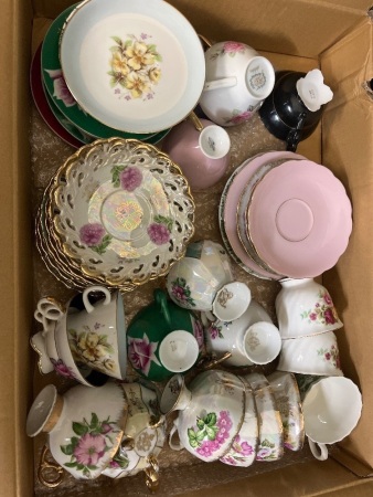 Large Box Lot of Japan Made Cups and Saucers