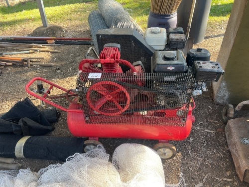 ROYCE triple cylinder compressor powered by a Briggs and Stratton 5HP 4-stroke petrol motor