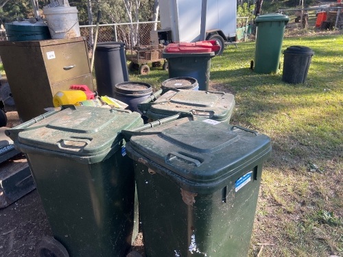 4x wheelie bins containing fertiliser
