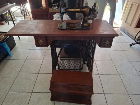 Singer Treadle Sewing Machine - With Cover