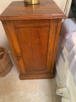 Pair of Antique Oak Single Drawer Bedside Pot Cupboards - 3