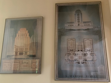 2 Architectural Framed Prints - Department Store & Masonic Temple