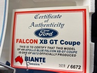 1977 Ford Falcon XB GT Coupe Apollo Blue Road Car - 1619/6672 - AUTOart - 72741 - 2