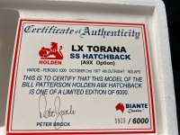 1977 Holden Torana LX A9X SS #25 Peter & Phil Brock - 4th Place Hardie-Ferodo1000 - 5929/6000 - Biante - 87761 - Certificate Signed Peter Brock - 4