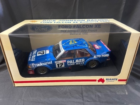 1982 Ford Falcon XE #17 Dick Johnson/John French - Blue - James Hardie 1000 - 0166/3100 - Biante - B180301B - Certificate Signed Dick Johnson