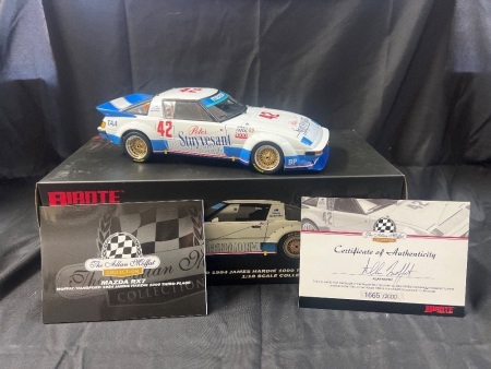 1984 Mazda RX7 #42 Allan Moffat/Gregg Hansford - 3rd Place - James Hardie 1000 - 1665/2000 - Biante - BNC0003 - Certificate Signed Allan Moffat [w/stickers]