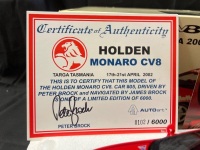 2002 Holden Monaro CV8 #05 Peter Brock/James Brock - Targa Tasmania - 0102/6000 - AUTOart - 80261 - Car & Certificate Signed Peter Brock - 2