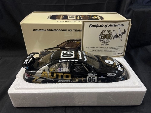 2002 Holden Commodore VX #05 Peter Brock/Baird - Team Brock - 30 Years Bathurst - 1883/8000 - AUTOart - 80263 - Certificate Signed Peter Brock; 30 Years Team Brock On The Mountain