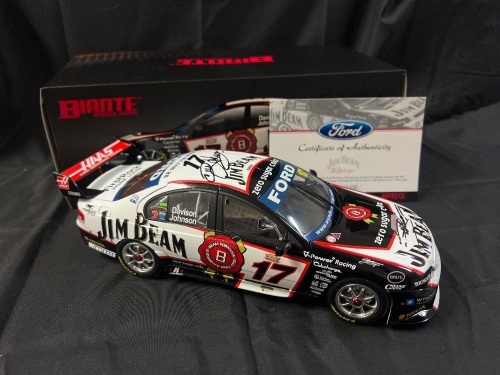 2007 Ford Falcon BF XR8 #17 Johnson/Davison - DJR Jim Beam Bathurst - 0287/1100 - Biante - B18302A - Car Signed Dick Johnson On Roof & Steven Johnson On Bonnet
