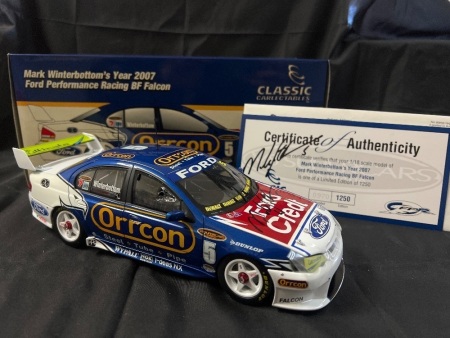 2007 Ford Falcon BF XR8 #5 Mark Winterbottom - FPR ATCC - 0970/1250 - Classic Car - 18283 - Car & Certificate Signed Mark Winterbottom