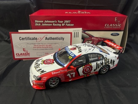 2007 Ford Falcon BF XR8 #17 Steven Johnson - DJR Jim Beam ATCC - 1148/2500 - Classic Car - 18293 - Car Roof Signed Dick Johnson & Steven Johnson